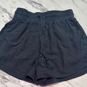 Elegant High Waist Navy Women's Shorts